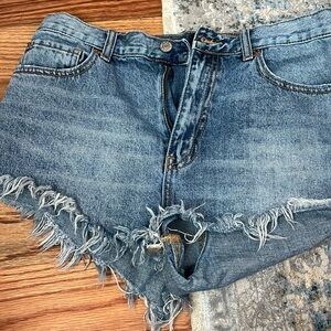 BDG high rise cheeky Jean shorts